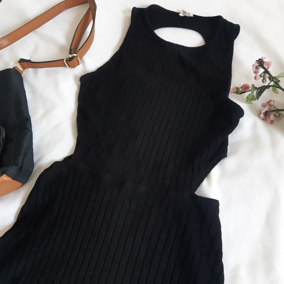 GARAGE Side Slit Dress Open Back